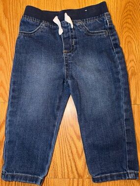 Toddler Elastic Waist Dark Blue Jeans
